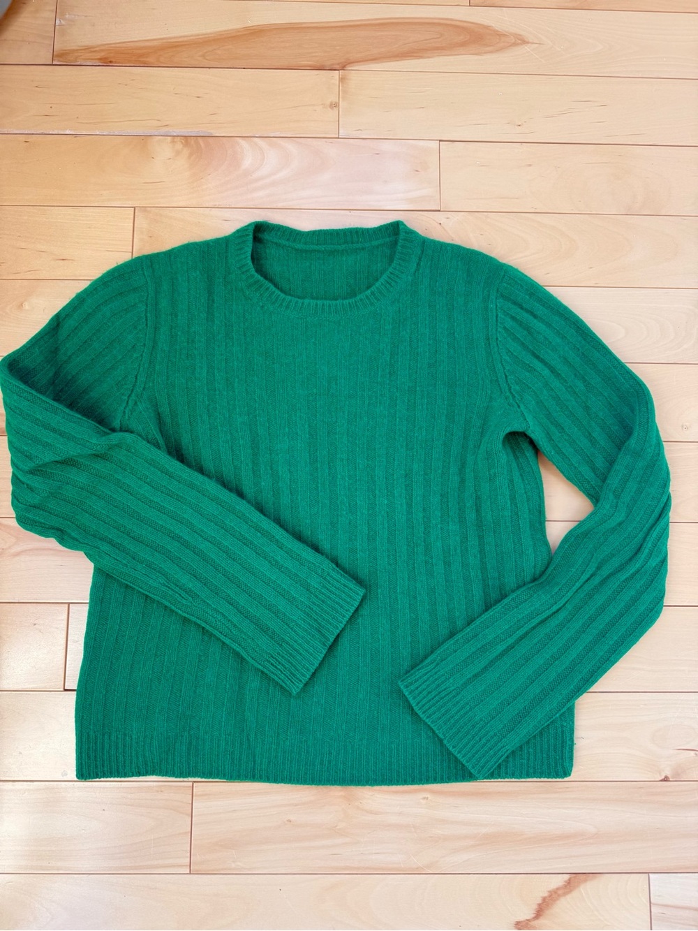 Prada Kelly Green Ribbed Crewneck cashmere Sweater